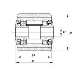 RODILLO DE CARGA 85 X 85 EJE 12 MM